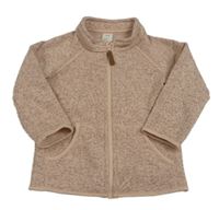 Růžová melírovaná pletená propínací mikina H&M