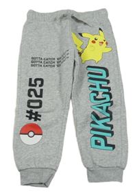 Šedé melírované tepláky Pikachu H&M