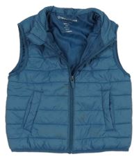 Modrá šusťáková prošívaná zateplená vesta Primark