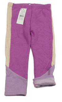 Nové - Růžovo-fialovo-broskvové zateplené legíny So Cute