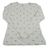 Šedé melírované triko se srdíčky H&M