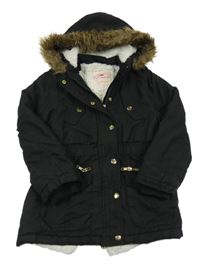 Tmavomodrá šusťáková zimní parka s kapucí George