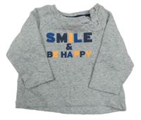 Šedo-modrá melírovaná mikina s nápisem Topolino