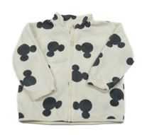 Bílá fleecová propínací mikina s Mickeym H&M