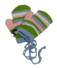 Nové - Barevné pruhované palcové rukavice