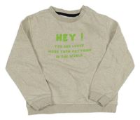 Béžová mikina s nápisem Kiabi