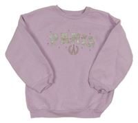 Lila mikina s nápisem 