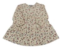 Smetanové kytičkované šaty Ergee 