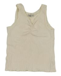 Smetanový žebrovaný crop top C&A