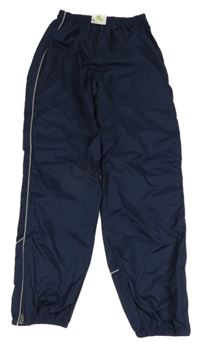 Nové - Tmavomodré šusťákové nepromokavé kalhoty s pruhy 