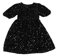 Černé sametové šaty s flitry Dunnes