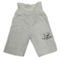 Bílé manšestrové kalhoty s oslíkem 