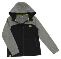 Černo-šedá propínací sportovní mikina s kapucí Iq