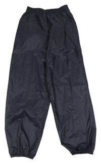 Tmavomodré šusťákové nepromokavé kalhoty Decathlon