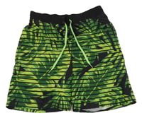 Černo-zelené plážové kraťasy s listy H&M