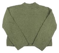 Khaki crop svetr H&M