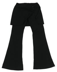Černé mačkané flare kalhoty se sukní RIVER ISLAND