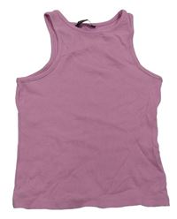 Růžový žebrovaný crop top George