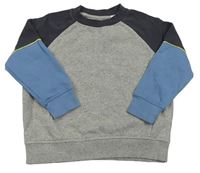 Šedo-modro-tmavošedá melírovaná oversize mikina zn. John Lewis