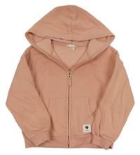 Světleskořicová propínací mikina s nášivkou a kapucí H&M