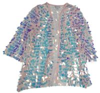 Světlerůžový síťovaný cardigan s pajetkami PRIMARK