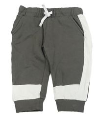 Tmavošedo-bílé tepláky H&M