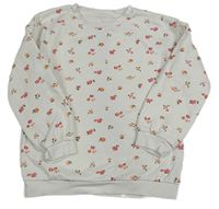 Bílá mikina s kytičkami F&F