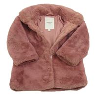 Starorůžový kožešinový podšitý kabát s límečkem name it.