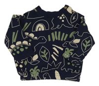 Tmavomodrá mikina s dinosaury a obrázky George