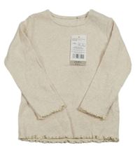 Nové - pudrové melírované žebrované triko F&F