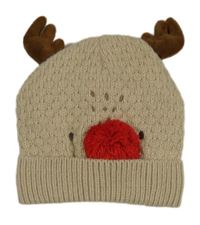 Světlebéžová melírovaná pletená čepice - sob