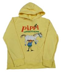Žlutá mikina s Pippi dlouhá punčocha a kapucí H&M