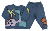 2Set - Tmavomodrá mikina s dinosaury a palmou + tepláky Next