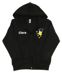 Černá propínací mikina s cylindrem a kapucí ROLY