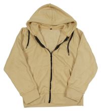 Béžová propínací mikina s kapucí