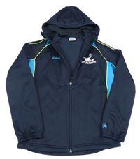 Tmavomodro-modrá thermo propínací mikina s logem a kapucí JAKO