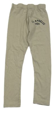 Béžovošedé legíny s nápisy PRIMARK