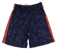 Tmavomodro-červené vzorované sportovní kraťasy DUTCHY
