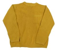 Hořčicový crop svetr s kapsou MANGO