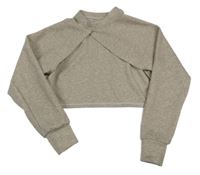 Kávové melírované teplákové bolérko 