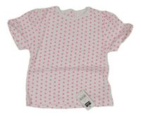 Nové - bílo-růžové puntíkaté tričko St. Bernard