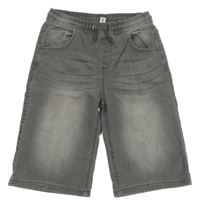 Šedé teplákové riflové kraťasy YIGGA