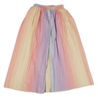 Barevné duhové plisované široké kalhoty SHEIN