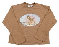 Hnědá crop mikina s Bambim ZARA