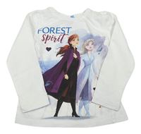 Bílé triko Ledové Království s nápisy Disney