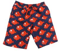 Tmavomodré plážové kraťasy s piraňami zn. Mothercare