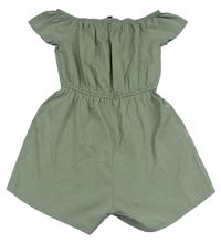 Khaki lehký kraťasový overal New Look