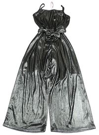 Tmavošedý třpytivý žebrovaný slavnostní culottes overal V by Very