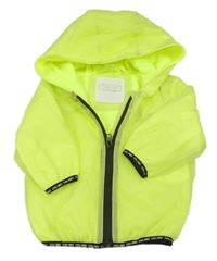 Neonově žlutá šusťáková podzimní bunda s kapucí Next