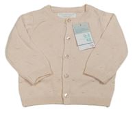 Nové - Světlerůžový puntíkatý propínací svetr Primark
